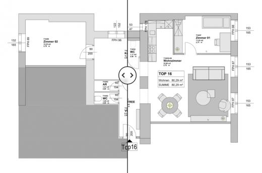 Grundrissoptimierung Wohnung 1080