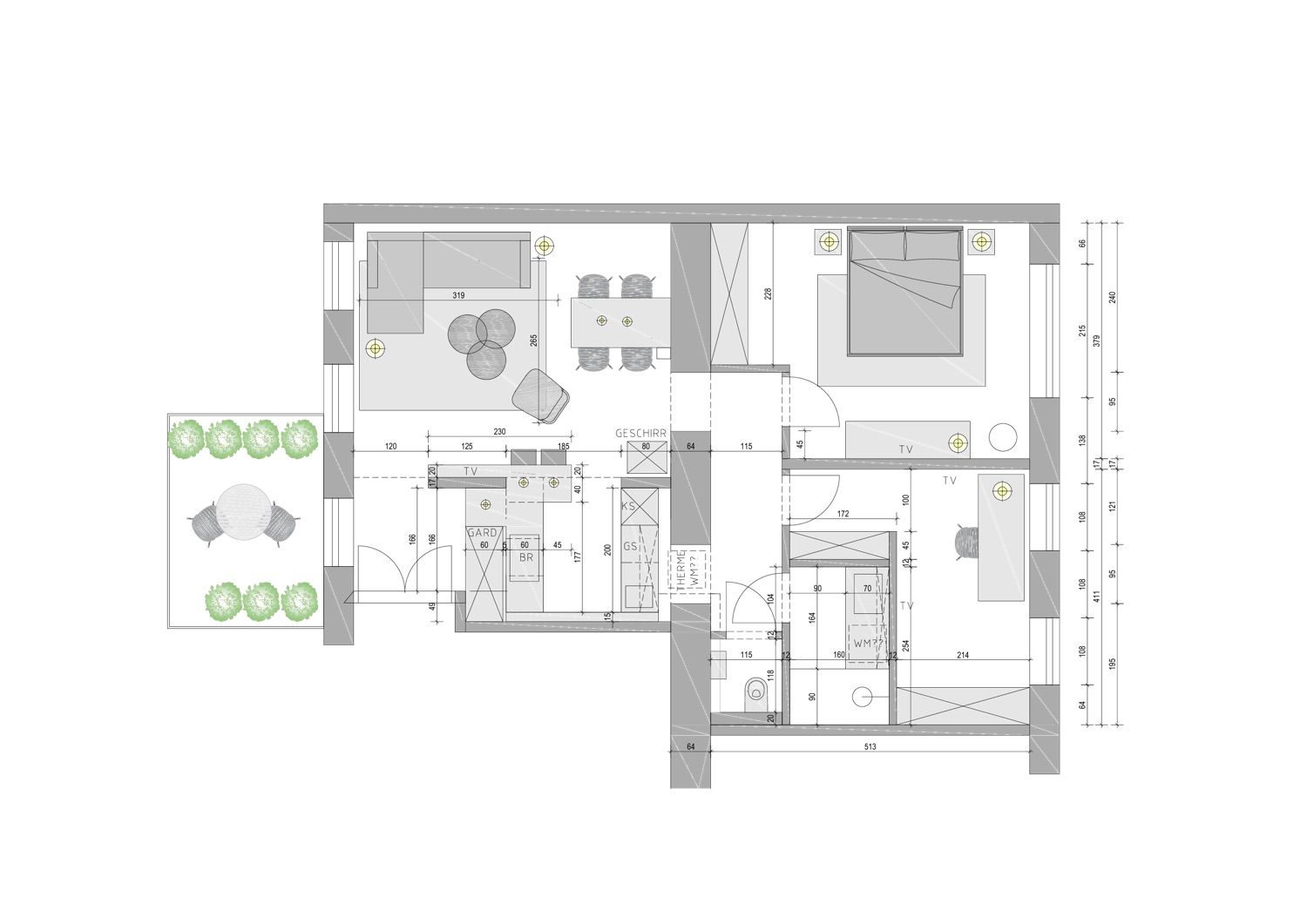 Grundrissoptimierung einer Wohnung - Nachher-Bild