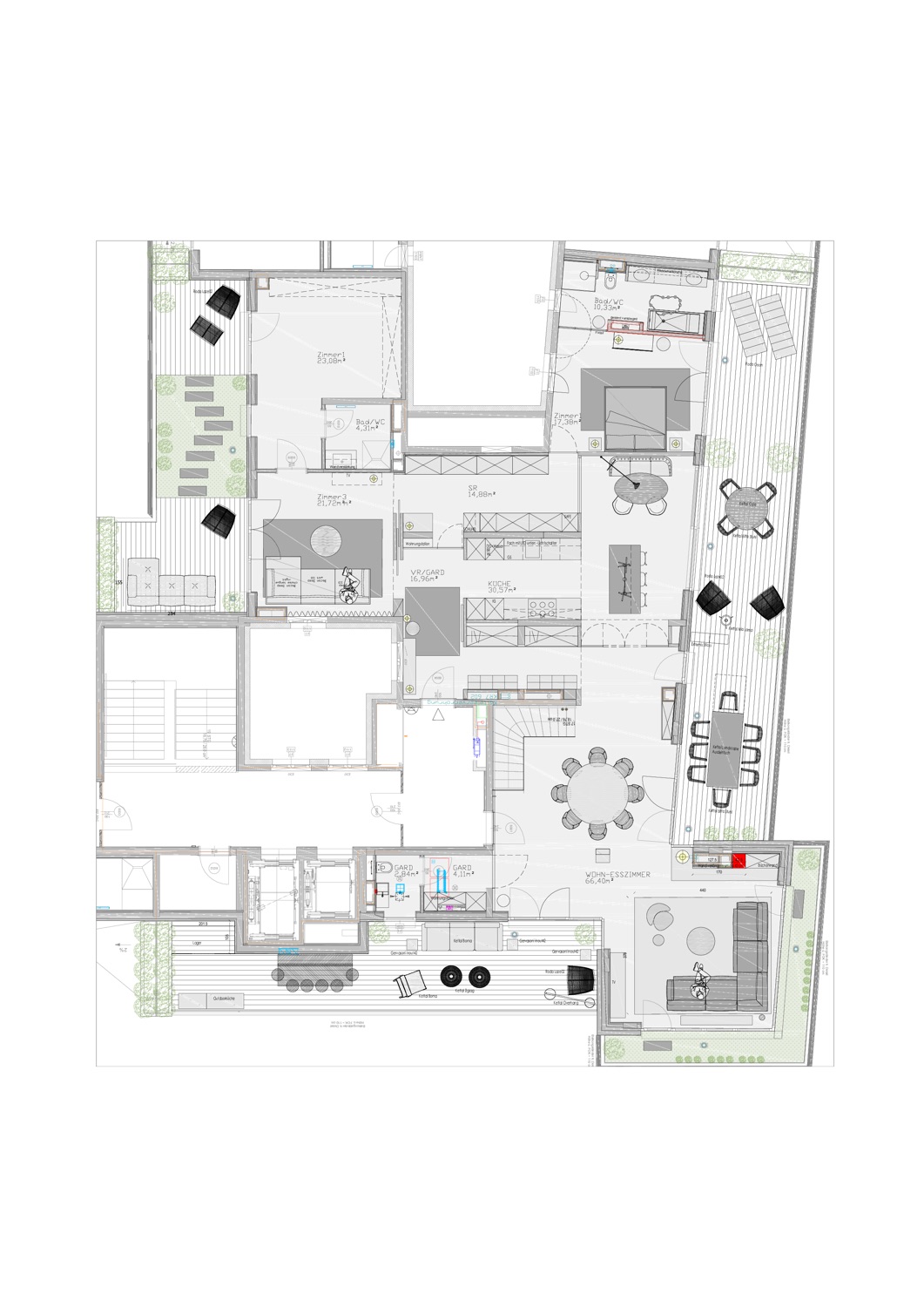 Zusammenlegung und Grundrissoptimierung eines Penthouses - Nachher-Bild