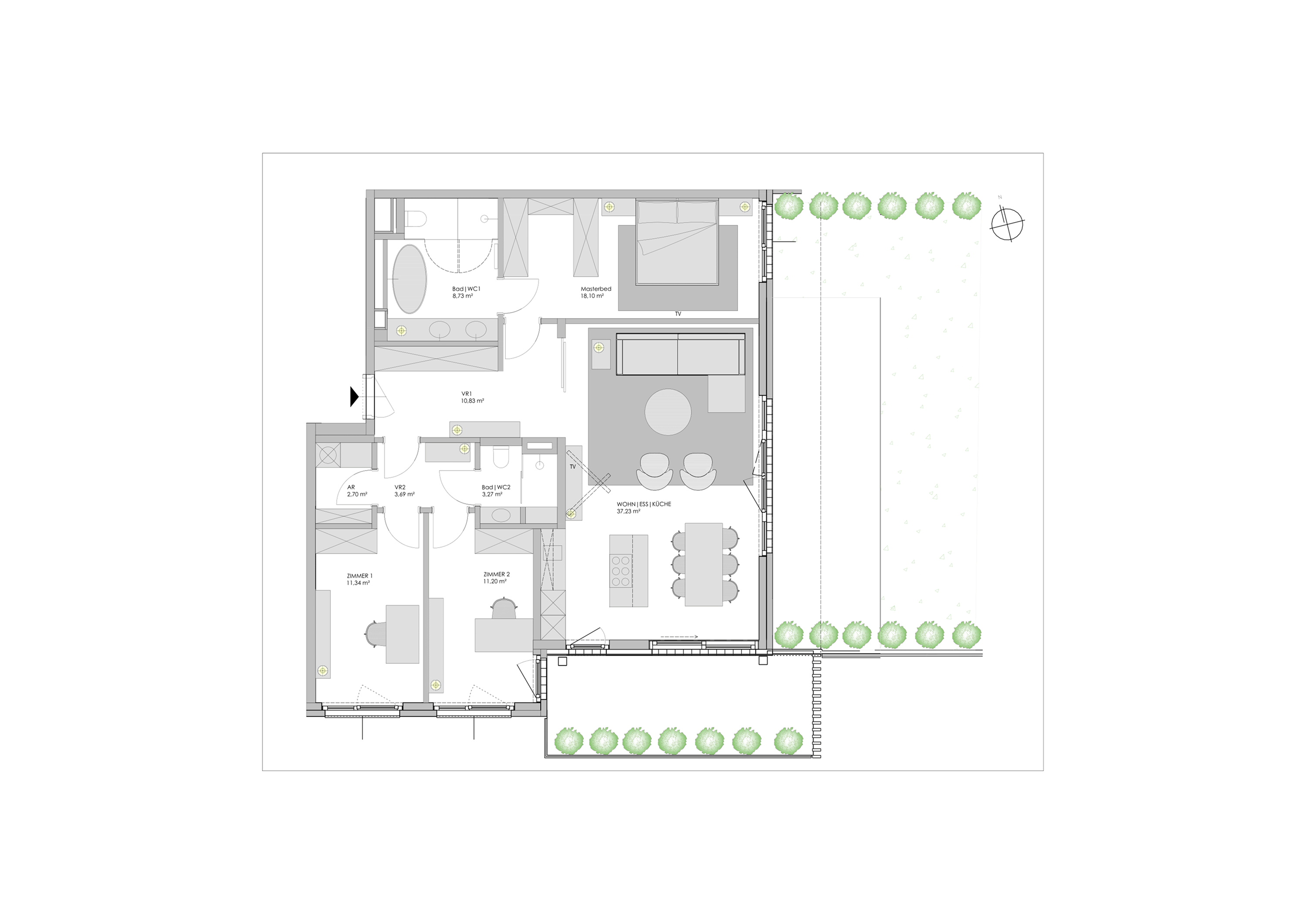 Grundrissoptimierung eines Bauprojektes - Nachher-Bild